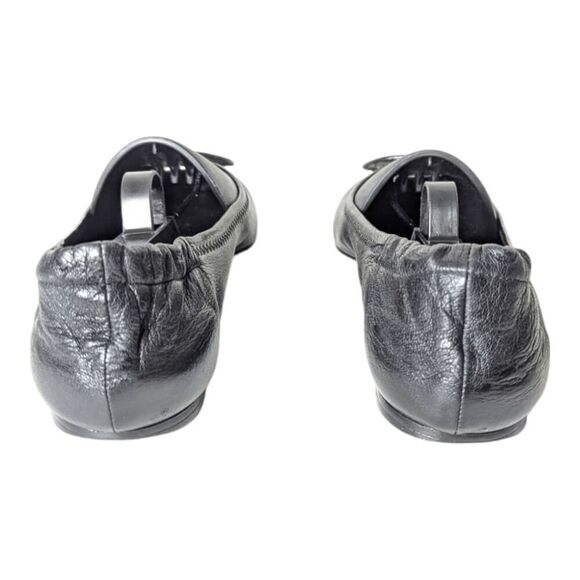 TORY BURCH Minnie Black Leather Ballet Flats Size 7M - Picture 5 of 11